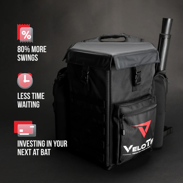 VeloTee 2.0 Baseball & Softball Bat Bag with Batting Tee