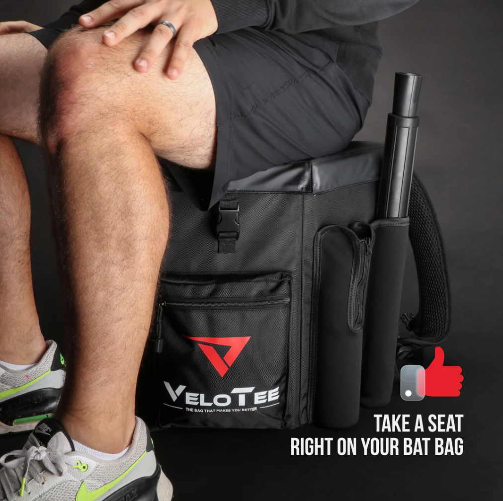 VeloTee 2.0 Baseball & Softball Bat Bag with Batting Tee