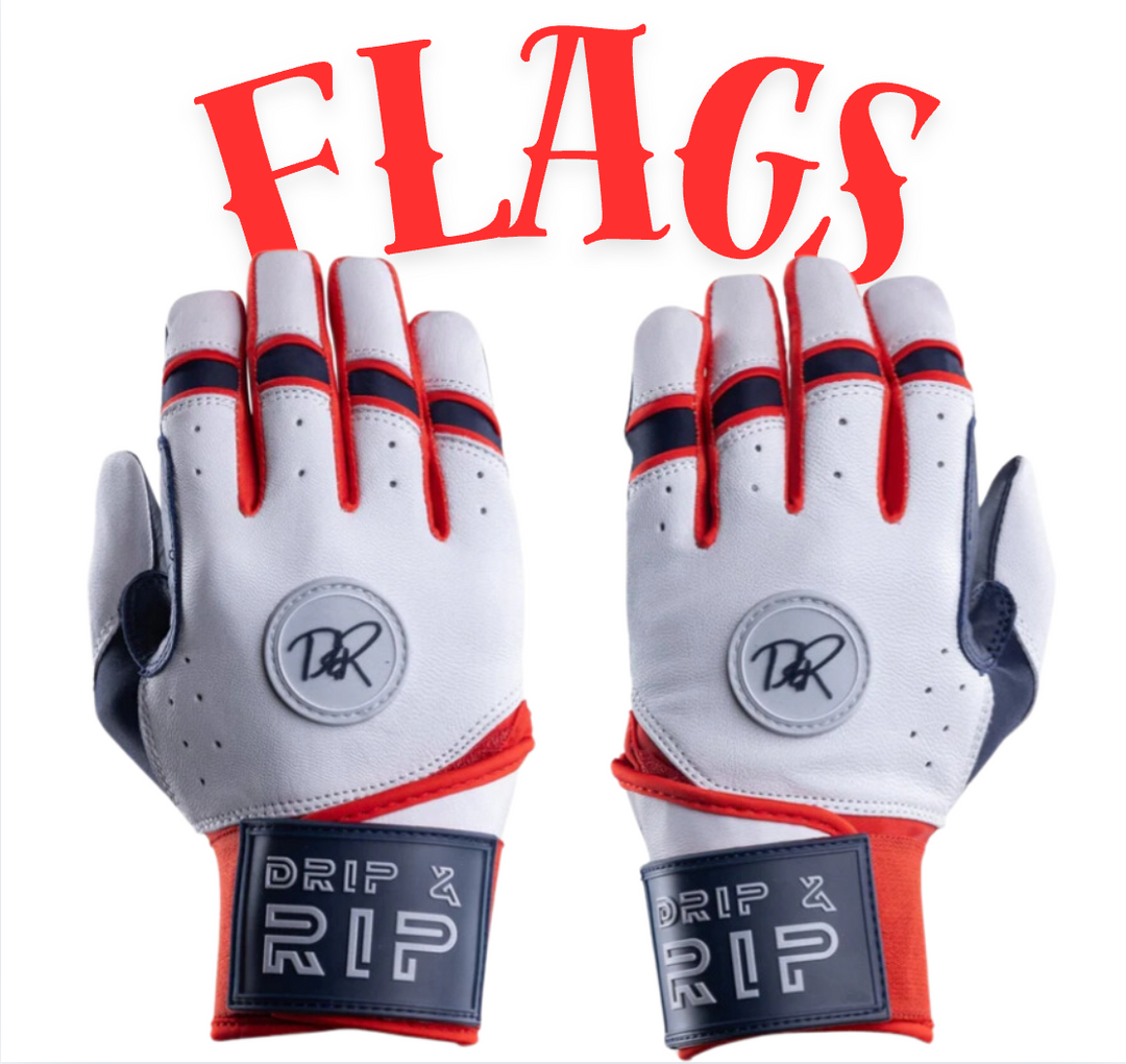 Drip & Rip™ "Baller" Series Premium Leather Long Cuff Batting Glove